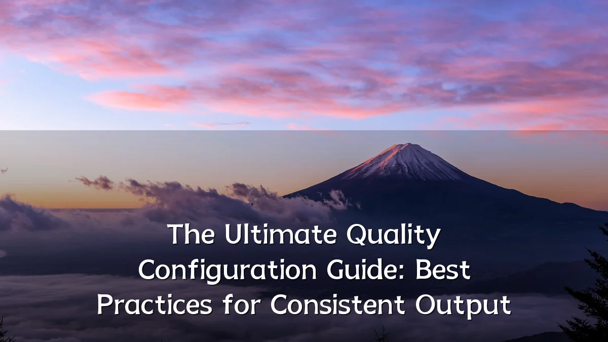 The Ultimate Quality Configuration Guide: Best Practices for Consistent Output