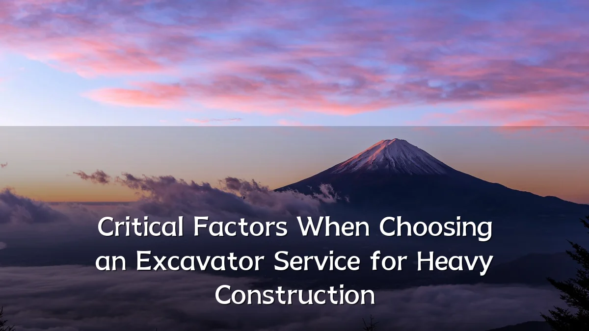 Critical Factors When Choosing an Excavator Service for Heavy Construction