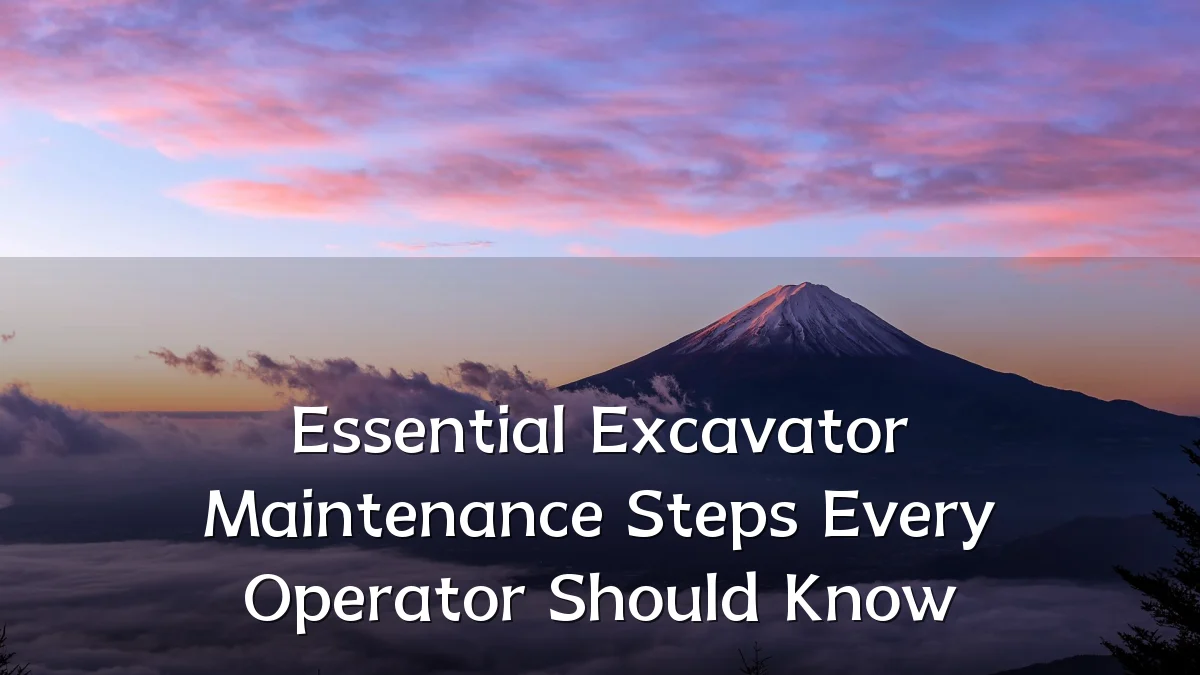 Essential Excavator Maintenance Steps Every Operator Should Know