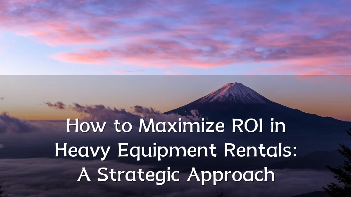 How to Maximize ROI in Heavy Equipment Rentals: A Strategic Approach