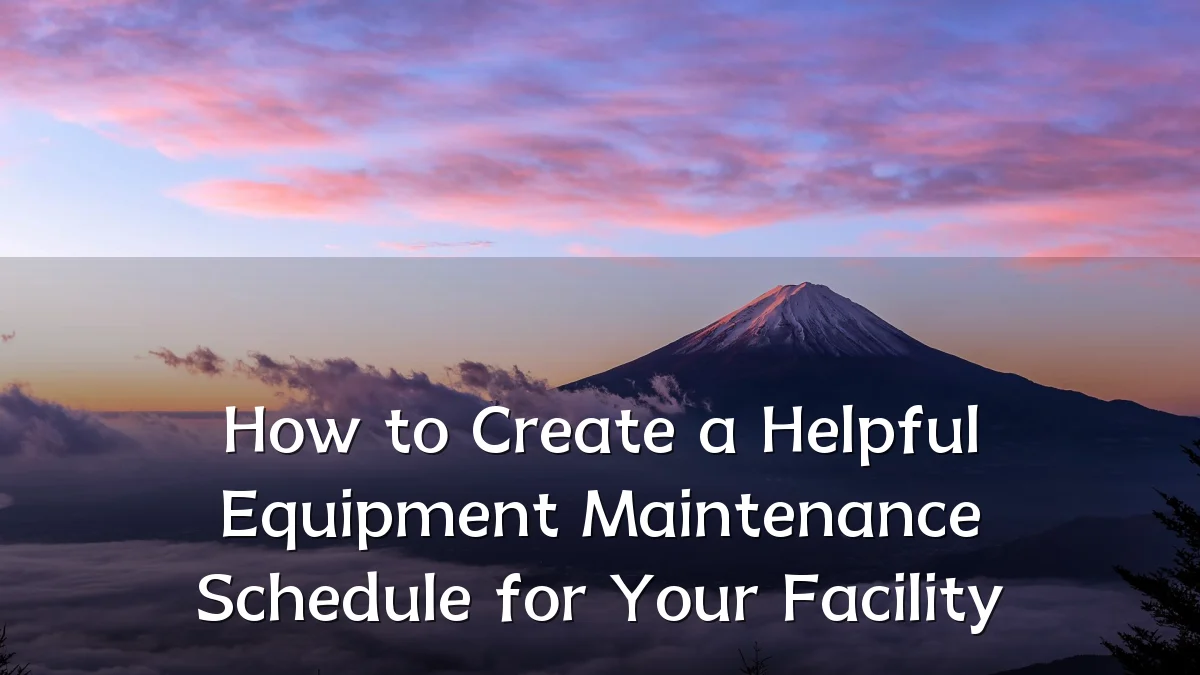 How to Create a Helpful Equipment Maintenance Schedule for Your Facility