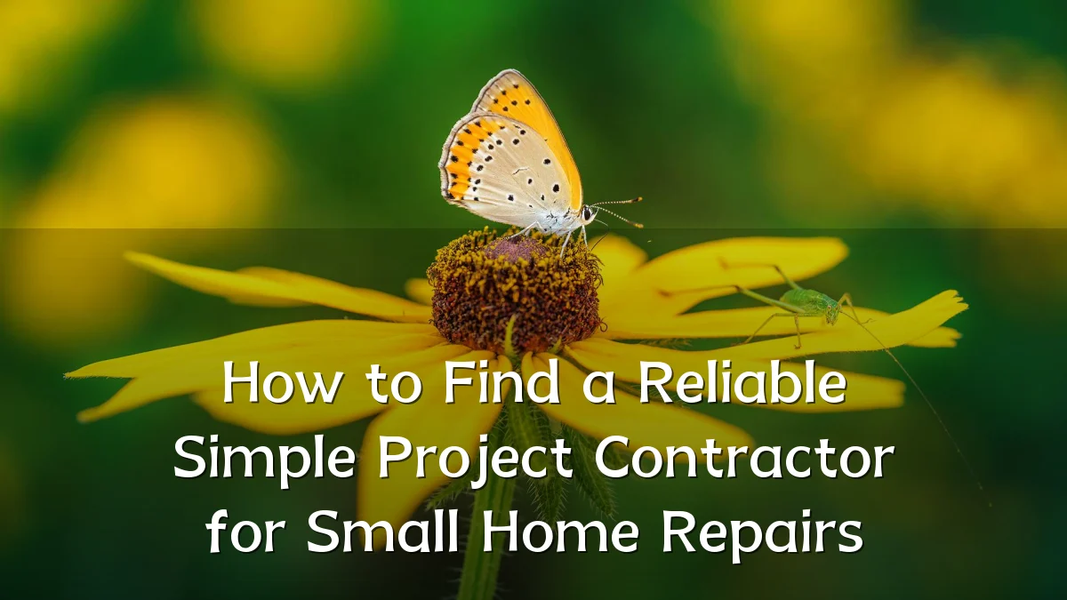 How to Find a Reliable Simple Project Contractor for Small Home Repairs